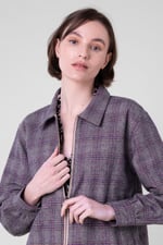 Yarn Dyed Check Cropped Jacket