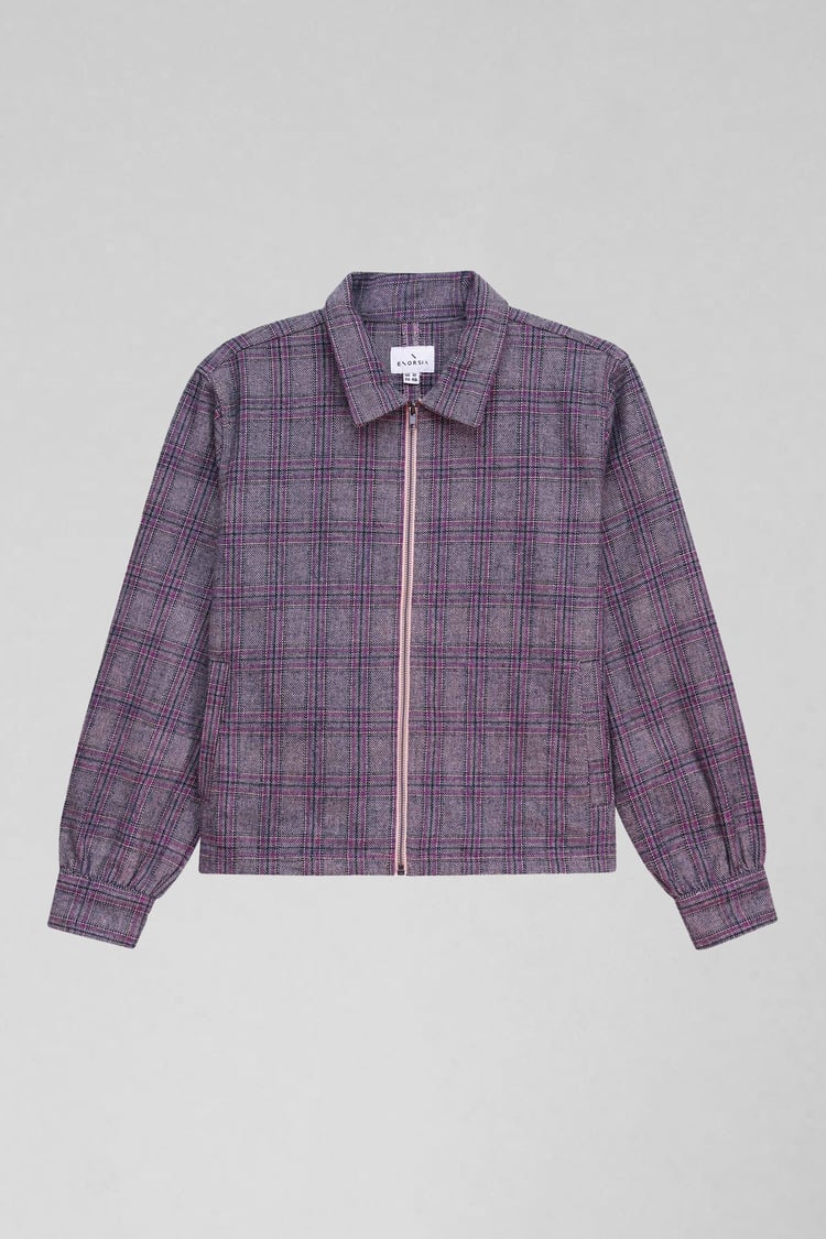 Yarn Dyed Check Cropped Jacket