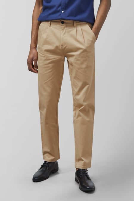 Blue Straight Chino Trousers