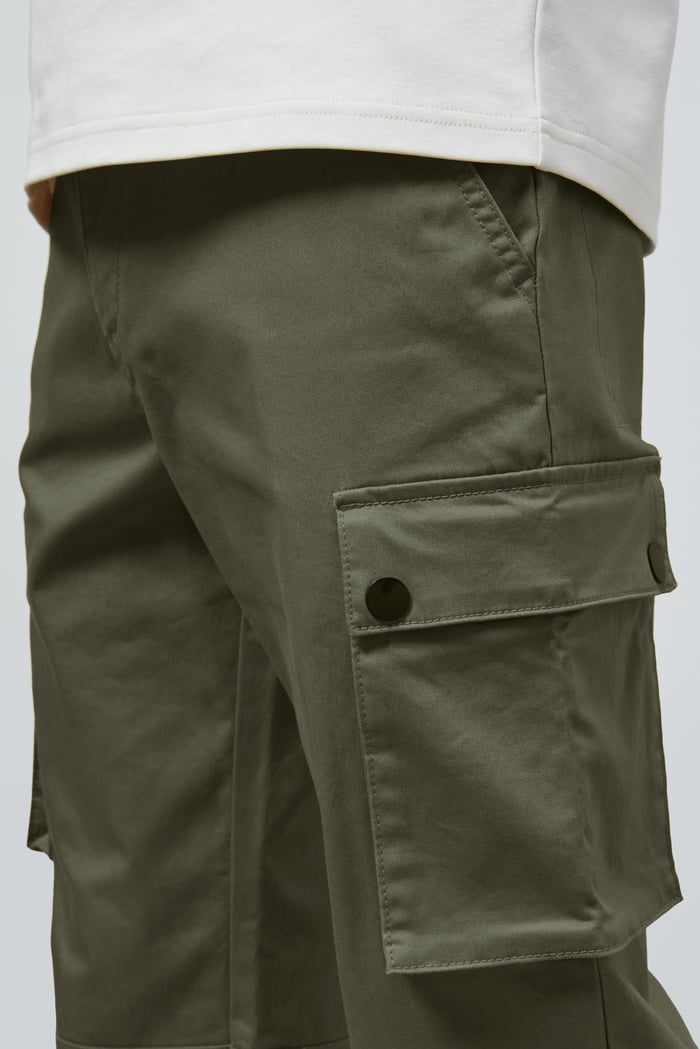 Mens Utility Cargo Long Trousers