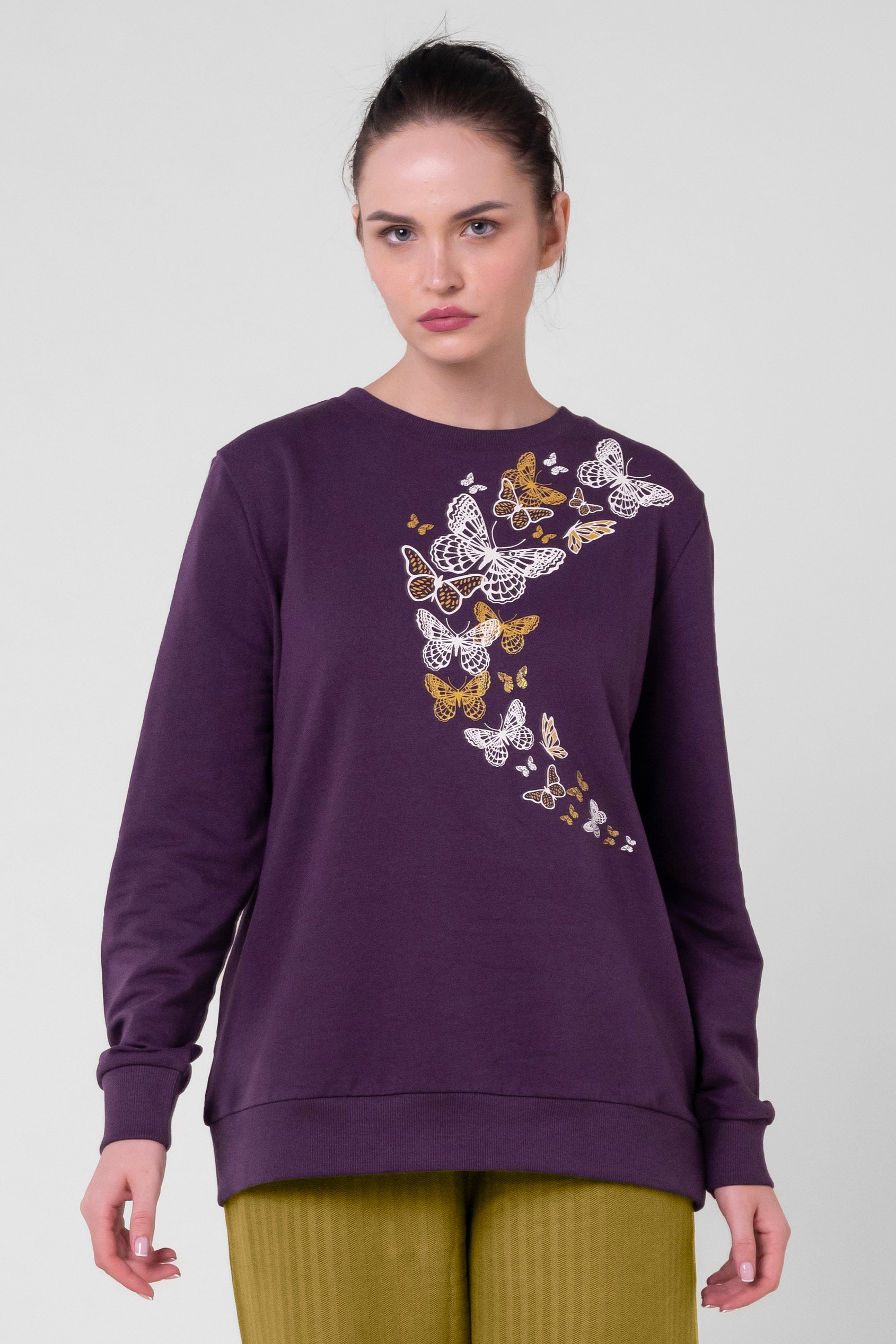 Womens Butterfly Print Sweatshirt
