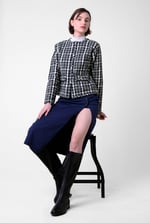 Womens Cropped Button Up Jacket