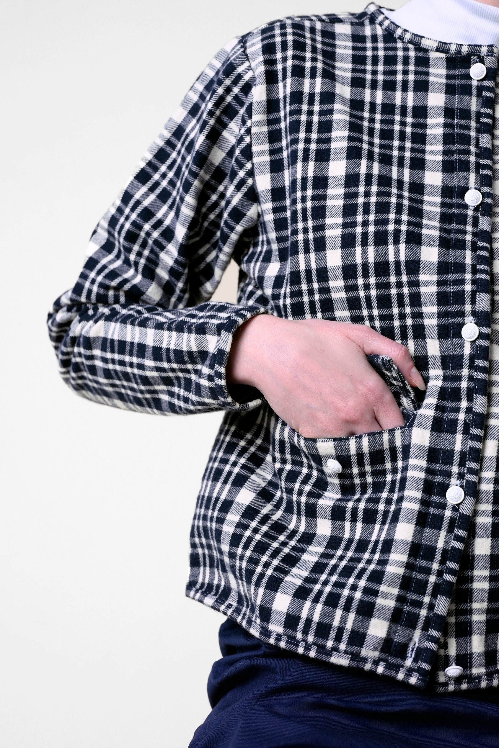 Womens Cropped Button Up Jacket