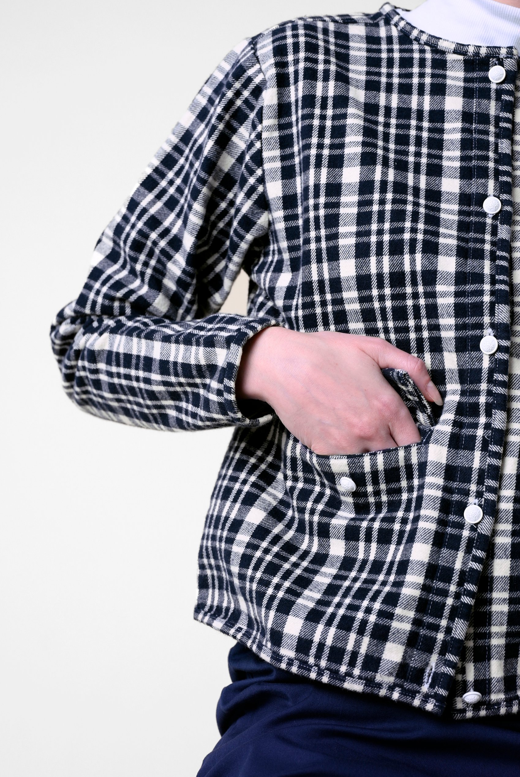 Womens Cropped Button Up Jacket