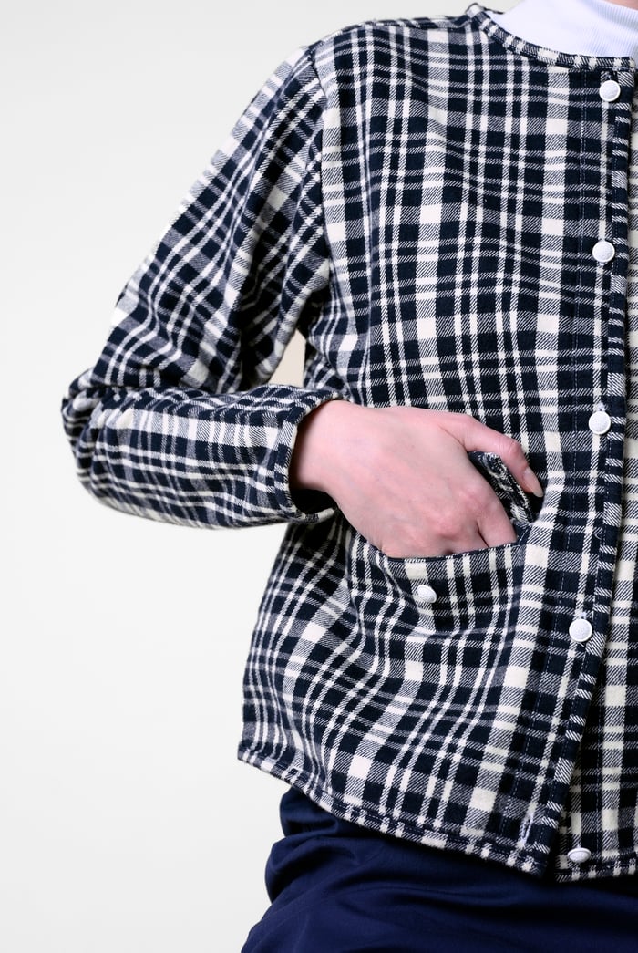 Womens Cropped Button Up Jacket