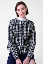 Womens Cropped Button Up Jacket
