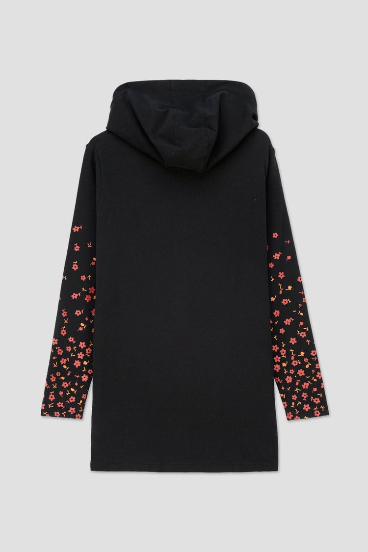 Women Longline Zip Front Hoodie