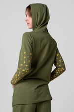 Women Longline Zip Front Hoodie