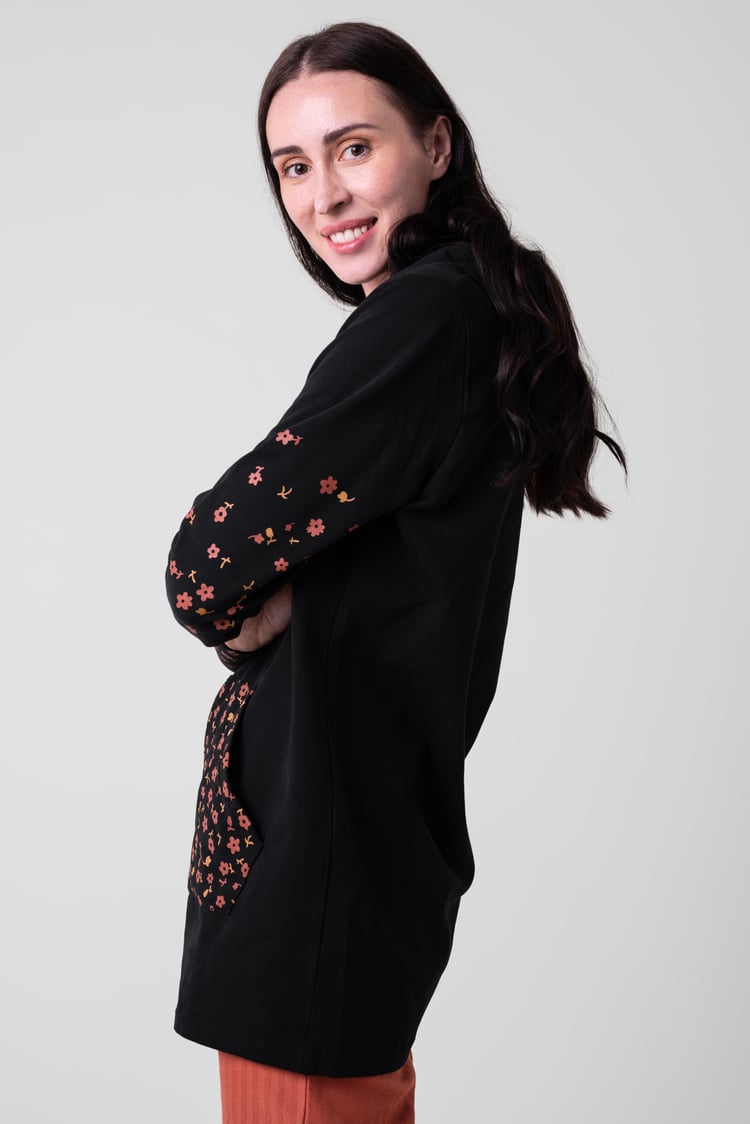 Women Longline Zip Front Hoodie