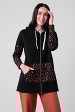 Women Longline Zip Front Hoodie