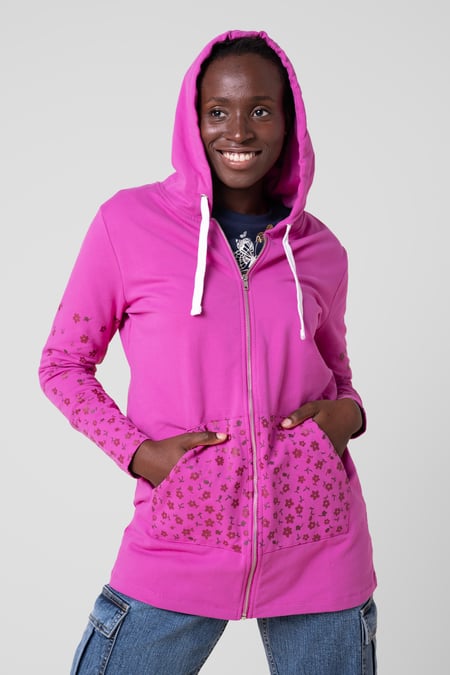 Women Black Longline Zip Front Hoodie