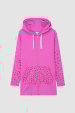 Women Longline Zip Front Hoodie