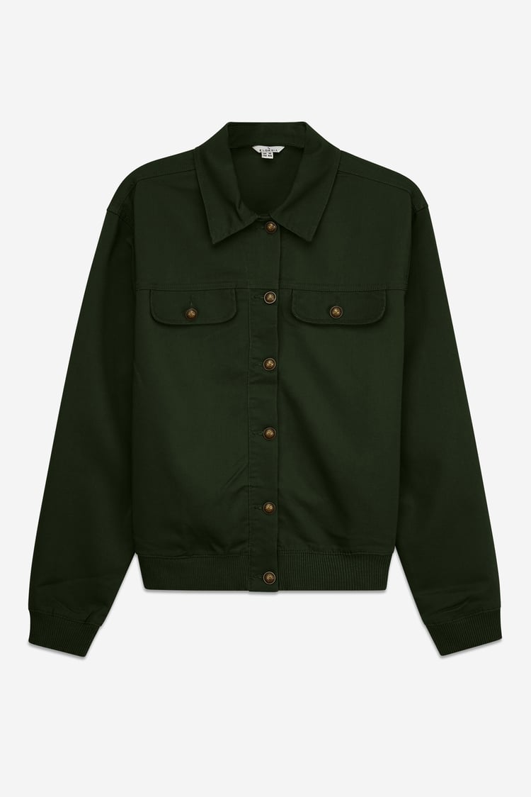 Womens Flap Pocket Button Detail Jacket