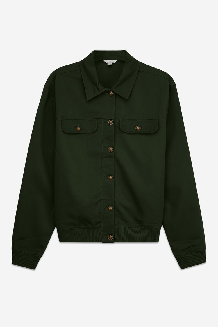 Womens Flap Pocket Button Detail Jacket