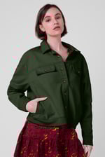 Womens Flap Pocket Button Detail Jacket