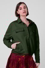 Womens Flap Pocket Button Detail Jacket