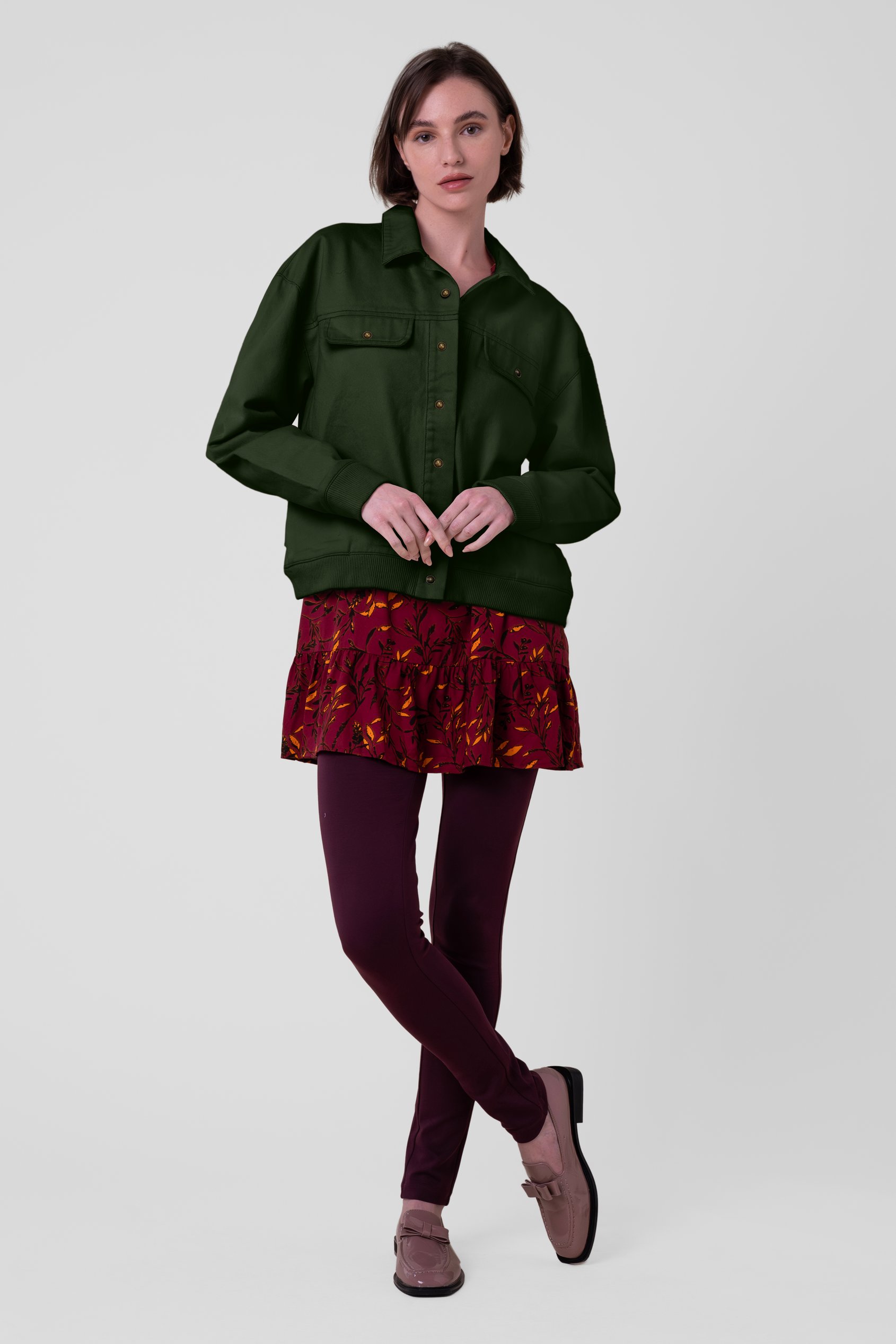 Womens Flap Pocket Button Detail Jacket