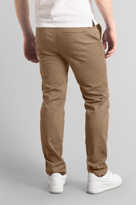 Mens Khaki Regular Fit Chino Trouser