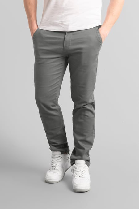 Mens Grey Regular Fit Chino Trouser
