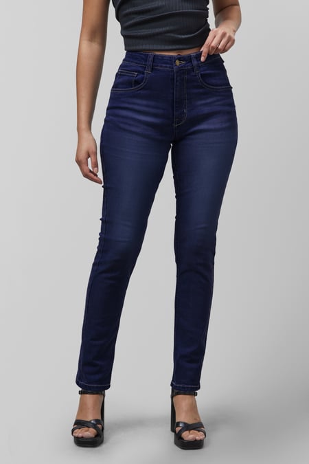 Deep Blue High Waist Slim Fit Jeans