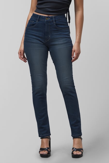 Deep Blue High Waist Slim Fit Jeans