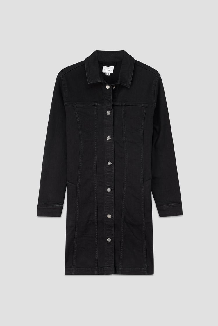 Womens Black Slim Longline Jacket