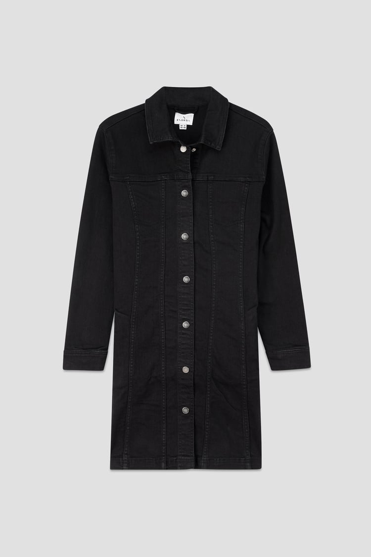 Womens Black Slim Longline Jacket