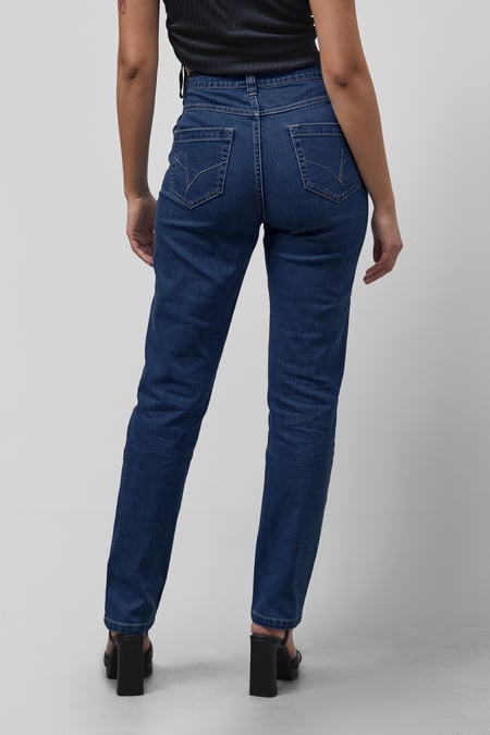 Deep Blue Enorsia Authentic High Waist Boyfriend Jeans