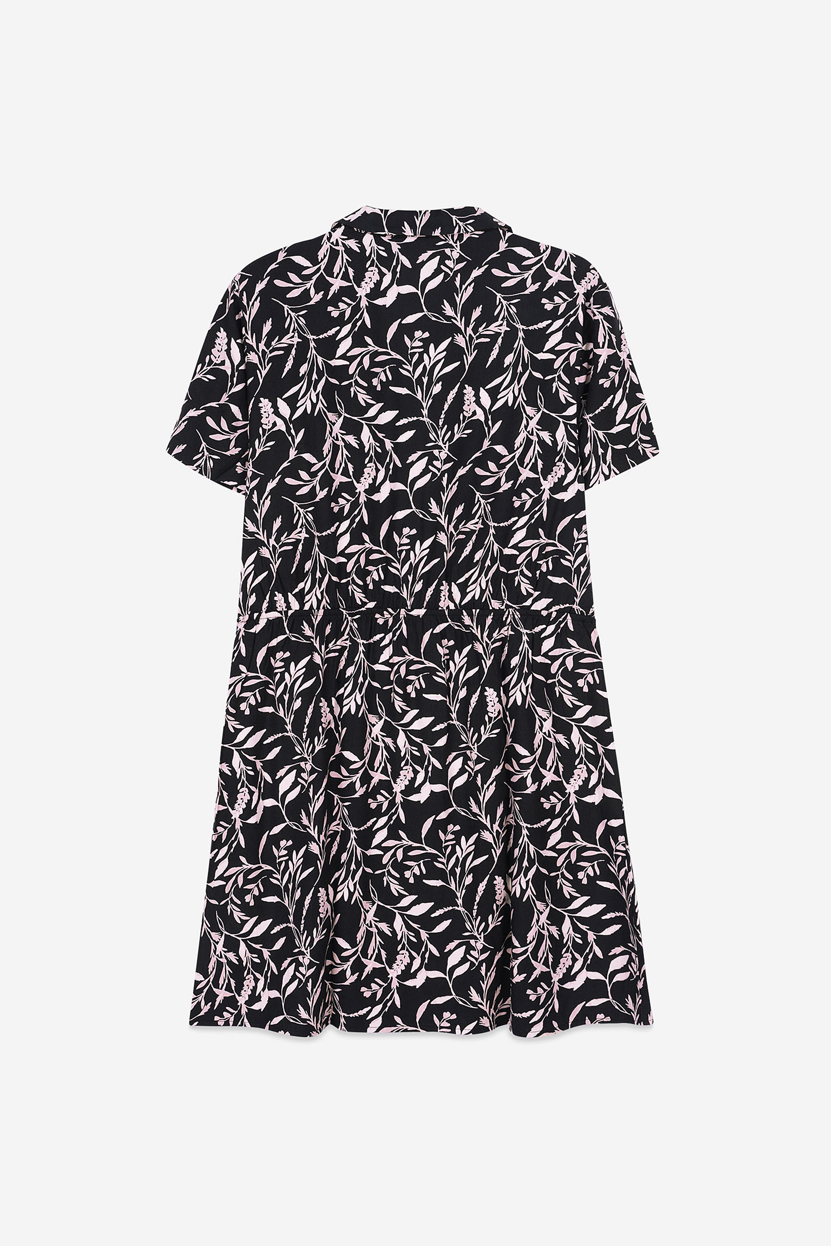 Womens Leaf Print Dress With Collar