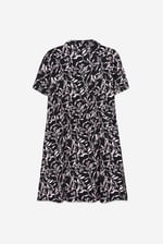 Womens Leaf Print Dress With Collar