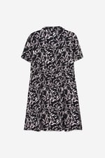Womens Leaf Print Dress With Collar