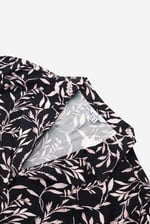 Womens Leaf Print Dress With Collar