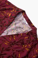 Womens Leaf Print Dress With Collar