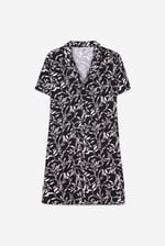 Womens Leaf Print Dress With Collar