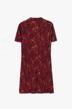 Womens Leaf Print Dress With Collar