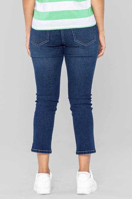 Deep Blue Super Stretch Skinny Capri Jeans