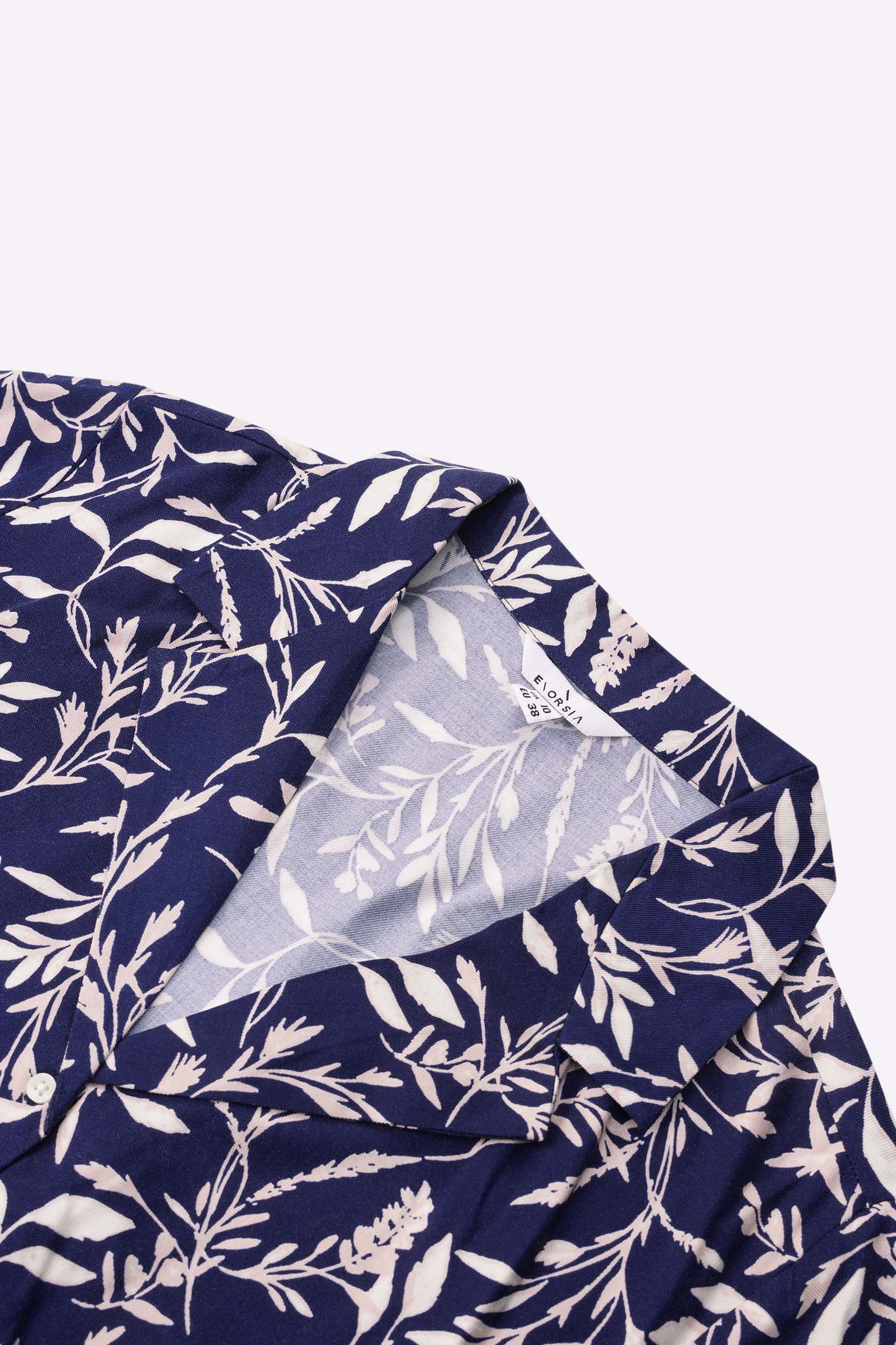 Womens Leaf Print Dress With Collar