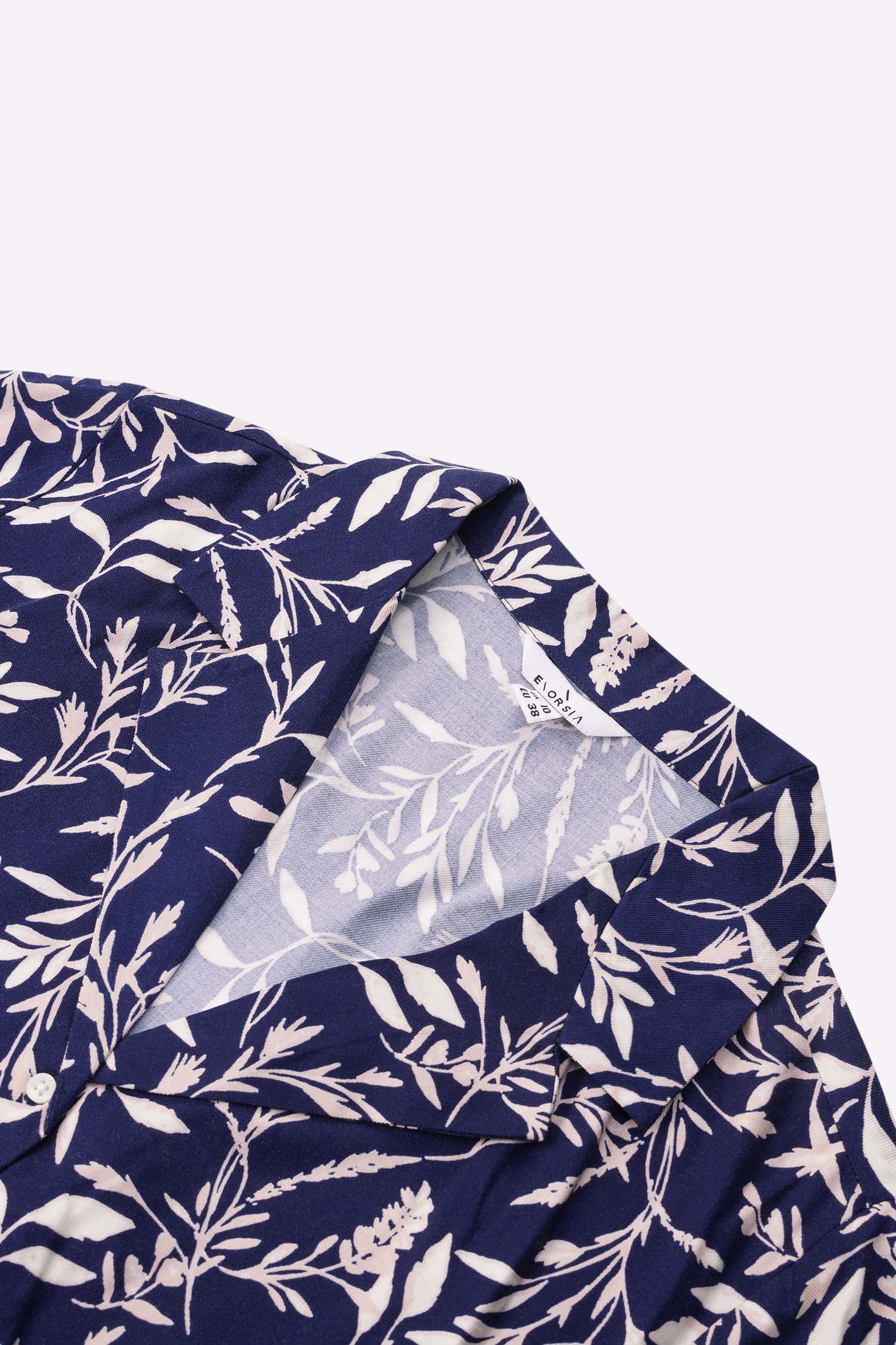 Womens Leaf Print Dress With Collar