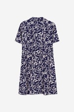 Womens Leaf Print Dress With Collar