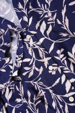 Womens Leaf Print Dress With Collar