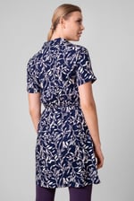 Womens Leaf Print Dress With Collar