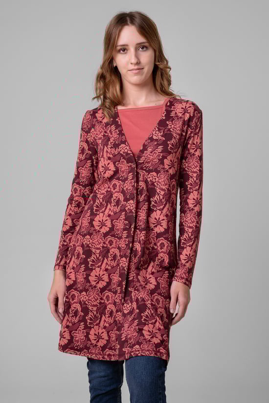 Womens Wild Flower Print Longline Midi Dress