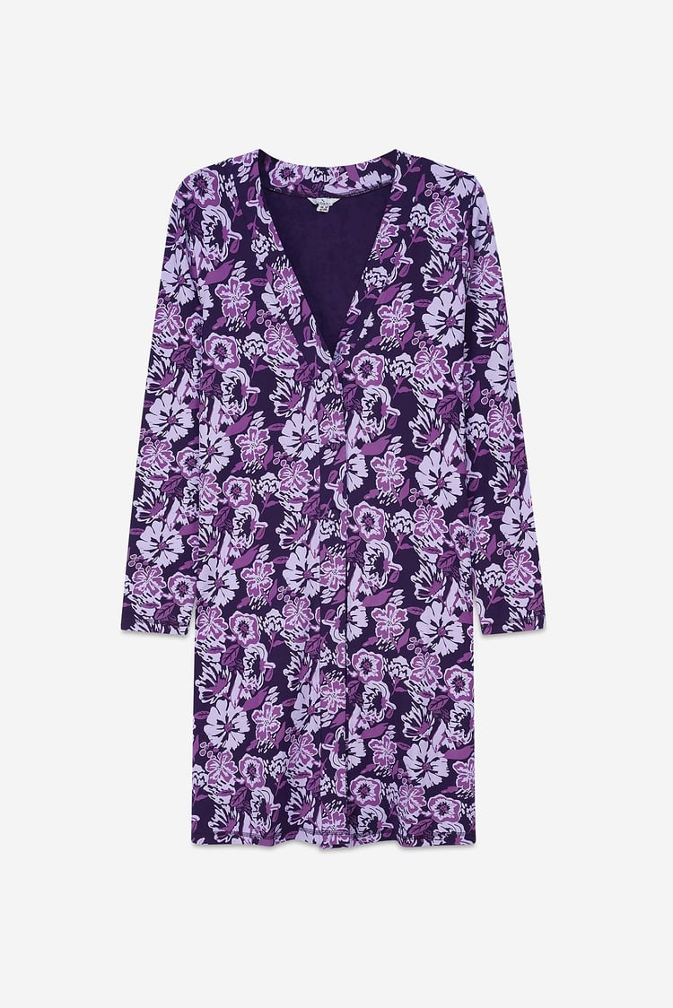 Womens Wild Flower Print Longline Midi Dress