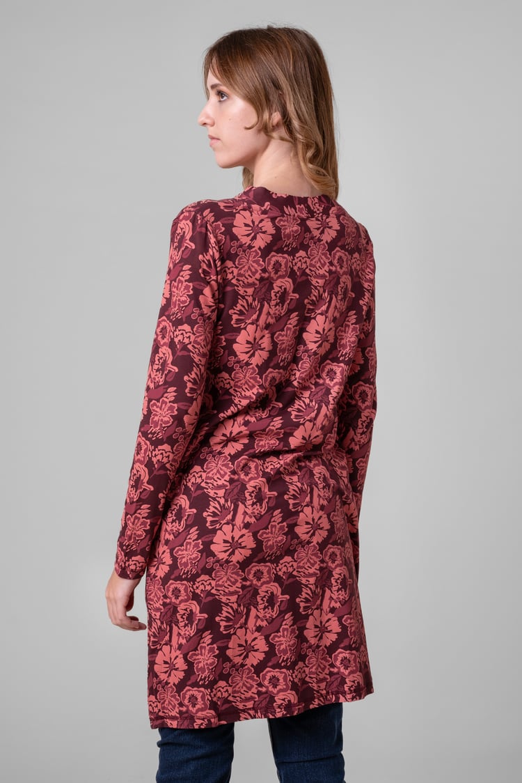 Womens Wild Flower Print Longline Midi Dress