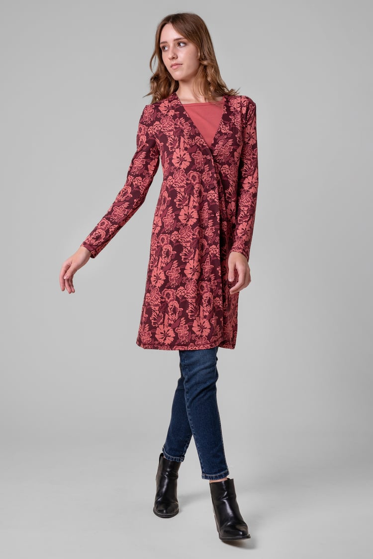 Womens Wild Flower Print Longline Midi Dress