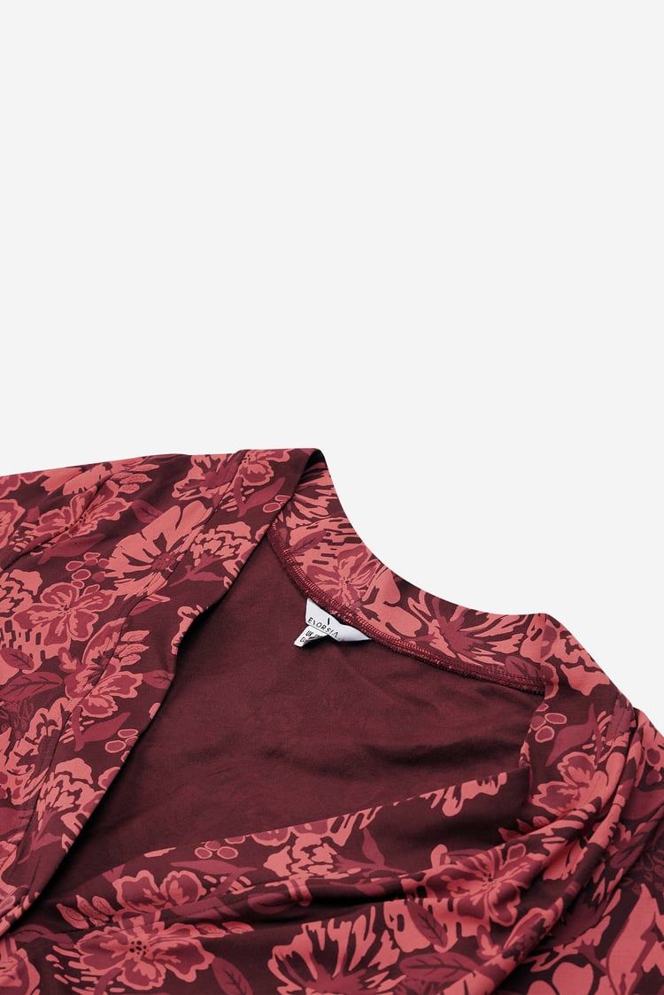 Womens Wild Flower Print Longline Midi Dress