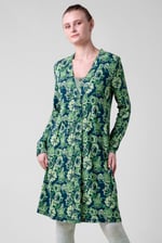 Womens Wild Flower Print Longline Midi Dress