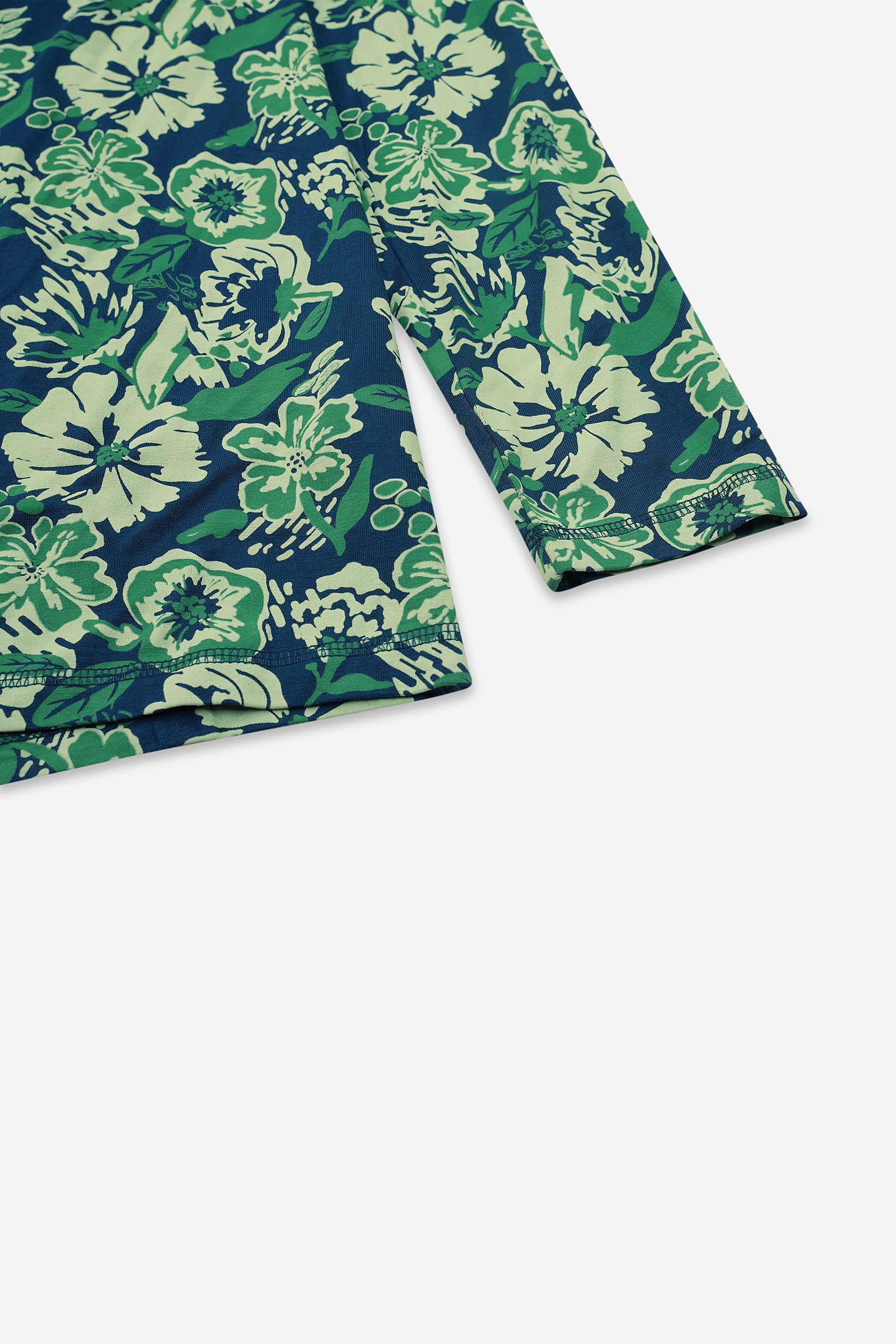 Womens Wild Flower Print Longline Midi Dress