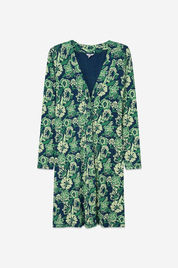 Womens Wild Flower Print Longline Midi Dress