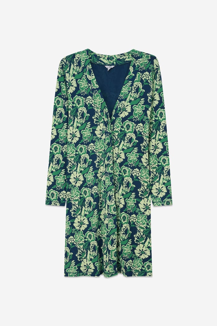 Womens Wild Flower Print Longline Midi Dress